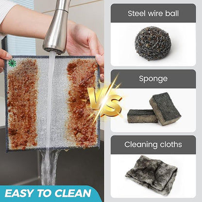 UAFAP 24 PCS Non Scratch Wire Dishcloth, Cleans Fast Without Scratching, Stands Up to Stuck-on Grime, Multi-Surface Safe, Wire Dishwashing Rag Cleaning Power for Everyday Jobs 7.87“ x 7.87”