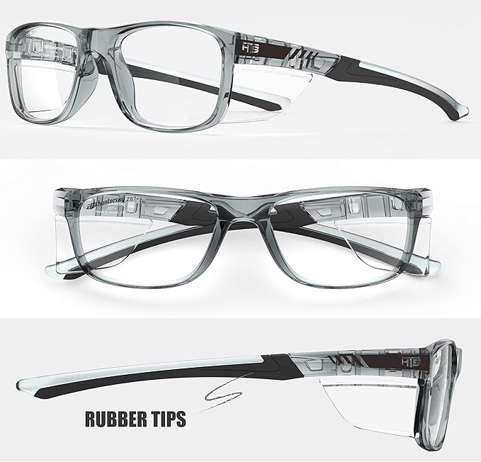HTS HUNTERSKY TR90NZZ Safety Glasses with Side Shield Small Size Women Men ANSI Z87 Anti Fog Scratch Resistant Lab Pickleball