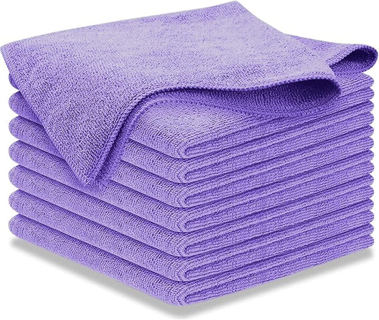 USANOOKS Microfiber Cleaning Cloth - 1200 Washes, Ultra Absorbent Towels Grip Root Weave Grime - 08pack - Purple