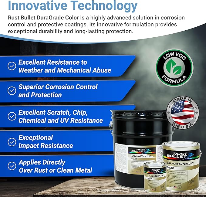 RUST BULLET DuraGrade Color - Blue - 1 Gallon - Advanced Technology Corrossion Control, Rust Inhibitor & Protective Coating, Exceptional Adhesion, UV Resistant