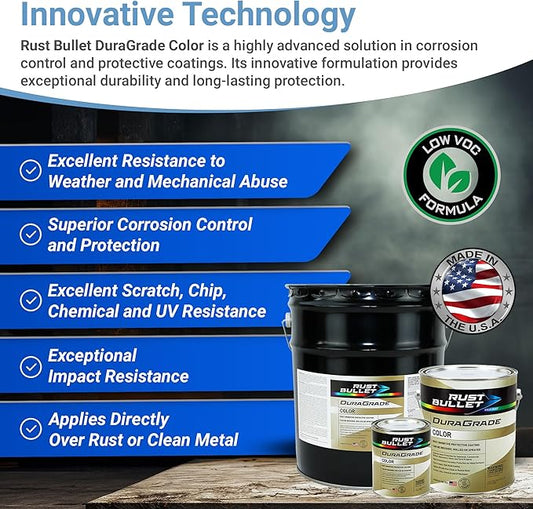 RUST BULLET DuraGrade Color - Blue - 1 Quart - Advanced Technology Corrossion Control, Rust Inhibitor & Protective Coating, Exceptional Adhesion, UV Resistant