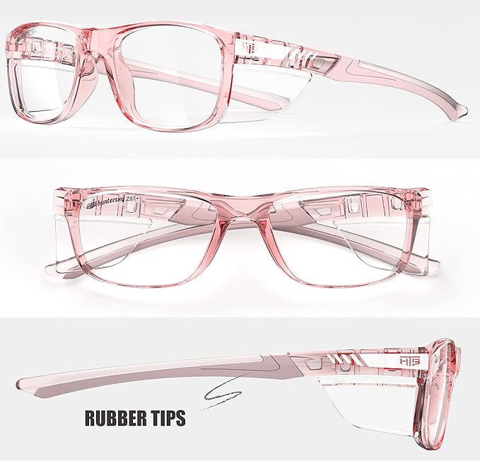 HTS HUNTERSKY TR90NZZ Safety Glasses with Side Shield Small Size Women Men ANSI Z87 Anti Fog Scratch Resistant Lab Pickleball