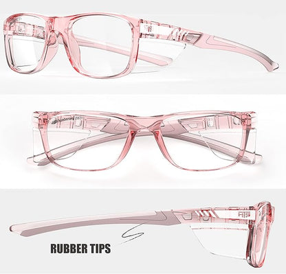 HTS HUNTERSKY TR90NZZ Safety Glasses with Side Shield Small Size Women Men ANSI Z87 Anti Fog Scratch Resistant Lab Pickleball
