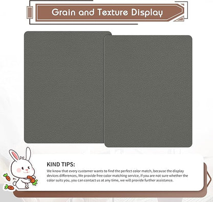 KING MOUNTAIN Leather Repair Patch,2 Packs 9 x 11 Inches self Adhesive Leather Repair Tape for Damaged Leather Furniture, Sofa Seating,Car Seats, Leather Goods（Gray）