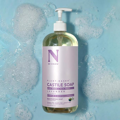 Dr. Natural Castile Liquid Soap, Lavender, 2 pc - Sulfate-Free, Paraben-Free, Cruelty-Free Multi-Purpose Soap with Shea Butter, Coconut Oil, Olive Oil