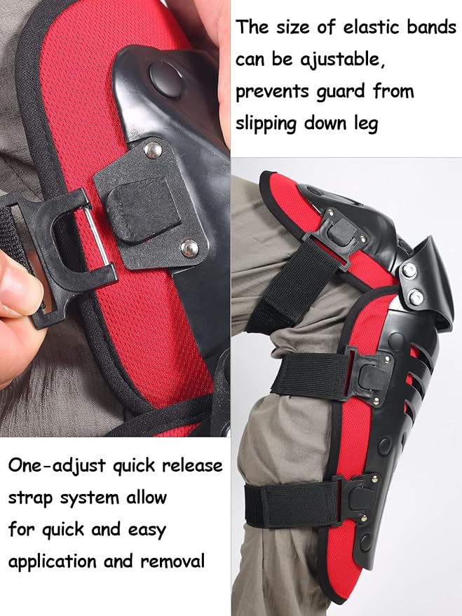 Motorcycle Knee Shin Guards, Long Leg Protection Crash Proof Motorcycle Knee Protection Bendable Adjustable MTB Knee Pads for Men Motocross Gear