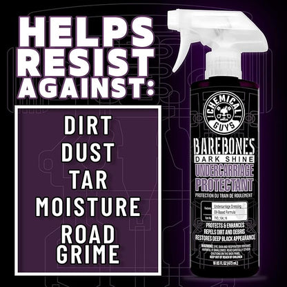 Chemical Guys TVD_104_1602 Bare Bones Premium Dark Shine Spray for Undercarriage, Tires and Trim, Safe for Cars, Trucks, Motorcycles, RVs & More,16 fl oz (4 Pack)