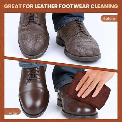 10 Pcs Shine Shoes Cloth Kit Polish Dauber Applicators Cleaning Leather Shoes Boots Microfiber Care Cloths Suede Cleaner
