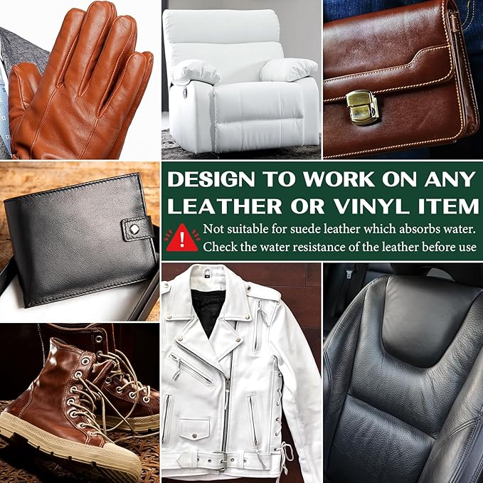 RABEKIM Medium Brown Leather Repair Kit, Leather Recoloring Balm – Restore & Repair Faded Leather on Couches, Car Seats, Shoes & Furniture | Leather Color Restorer & Conditioner | Easy DIY Application