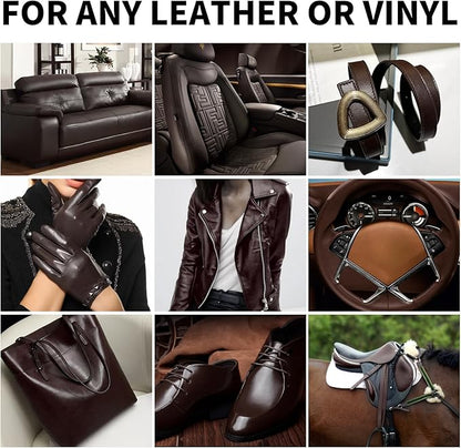 SHADAIWUYU 8.5oz Leather Recoloring Balm with 100ml Mink Oil,Dark Brown Leather Repair kit for Furniture and Car Interior,Leather Couch Scratch Repair,Leather Dye Paint,Mink Oil for Leather