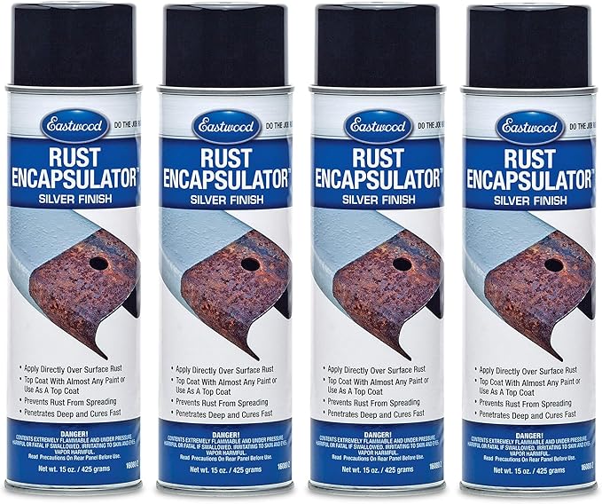 Eastwood Silver Rust Encapsulator 15 oz Aerosol Prevents Rust Corrosion Epoxy Fortified Low VOC Formula | 4 Pack