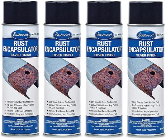 Eastwood Silver Rust Encapsulator 15 oz Aerosol Prevents Rust Corrosion Epoxy Fortified Low VOC Formula | 4 Pack