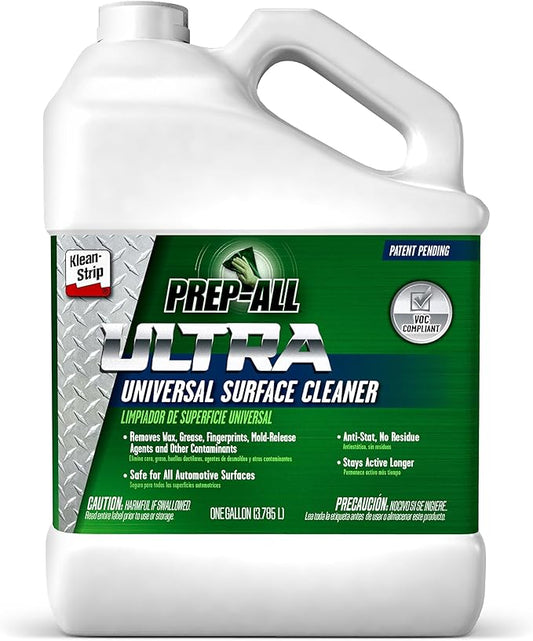 KLEAN-STRIP Prep-All ULTRA Universal Surface Cleaner, Low VOC, Automotive Multi-Surface Cleaner, Wax & Grease Remover, Paint Prep, Non-Flammable, 1 Gallon