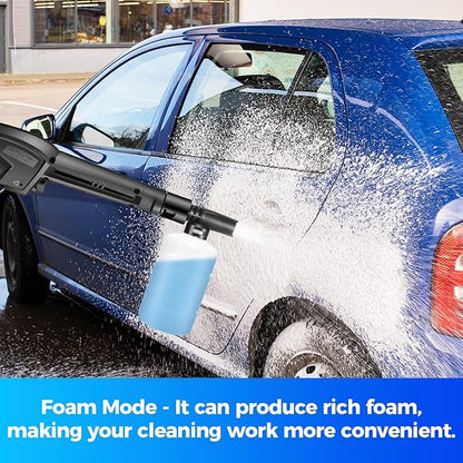 Pressure Cleaner 5000 PSI Power Cleaner Powered with with 33ft Pressure Hose, 4 Nozzle and Foam Cannon, for Home, Cars, Light Blue