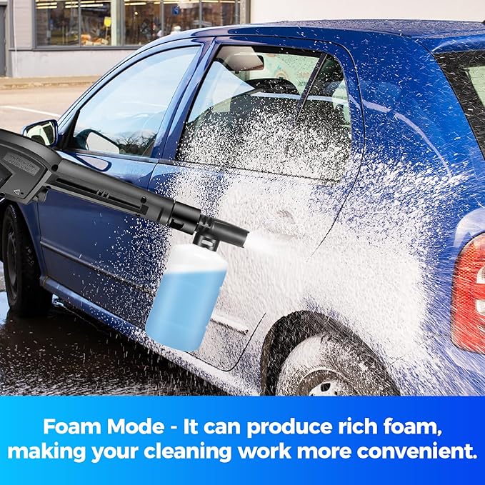Pressure Washer 4800 PSI Adjustable Pressure, Power Cleaners Powered with 33ft Pressure Hose, 4 Nozzles and 500ml Foam Cannon, Cleaner Machine for Home, Car