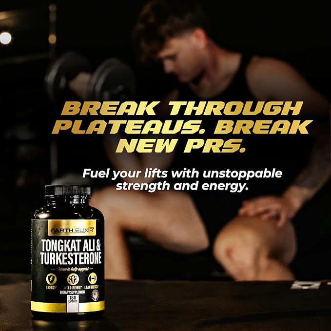 Turkesterone & Tongkat Ali for Men – Natural Testosterone Support, 2-in-1 High Potency Turkesterone Supplement for Men & Women - Made in USA & 3rd Party Tested