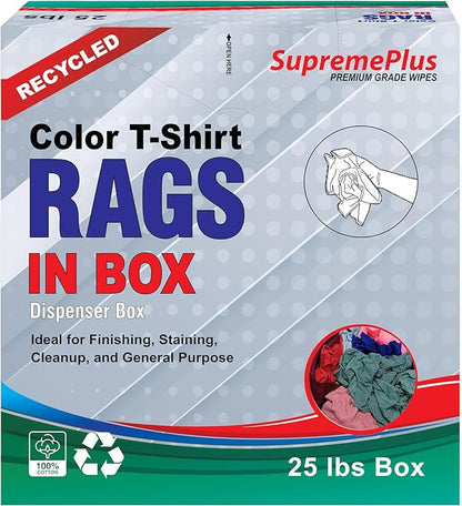 Recycled Color Knit Rags – Shop Bulk Cotton Rag for Wiping Cleaning Dusting Staining Painting Polishing Finishing, Low Lint Absorbent Cloth (600 lbs. Pallet 24x25 lbs. Compressed Box)