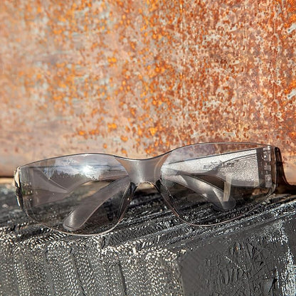 BISON LIFE Safety Glasses - Scratch Resistant Wrap Around Eyewear, Polycarbonate ANSI Z87.1 Impact Resistant Lens
