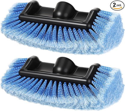 Tanlade 2 Pcs Car Wash Brush Head with Soft Detailing Bristle Flow Through Car Cleaning Brush Exterior Wash Equipment for Auto Truck RV Boat Camper(12 Inch,Blue)