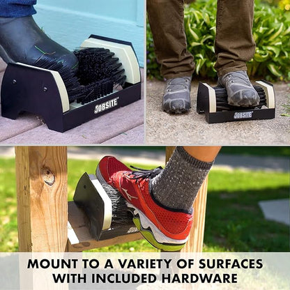 JobSite The Original Boot Scrubber - All Weather Industrial Shoe Cleaner & Scraper Brush - 2 Pack