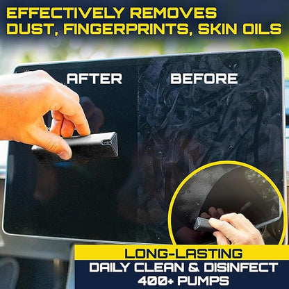Car Screen Cleaner Spray And Wipe, 2-in-1 Spray and Microfiber Cloth Touch Screen Cleaner For Car Display, Cell Phone, Laptop, IPad, IPhone, Macbook Air, Computer (Black)