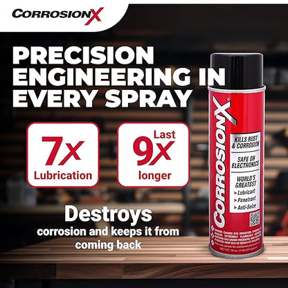 CorrosionX Rust Inhibitor, Industrial-Strength Dielectric Corrosion Prevention, Lubricant & Penetrant for Marine, Automotive, Electronics & RV Use, Protects Bolts, Cables, Engines, 4oz Trigger Spray