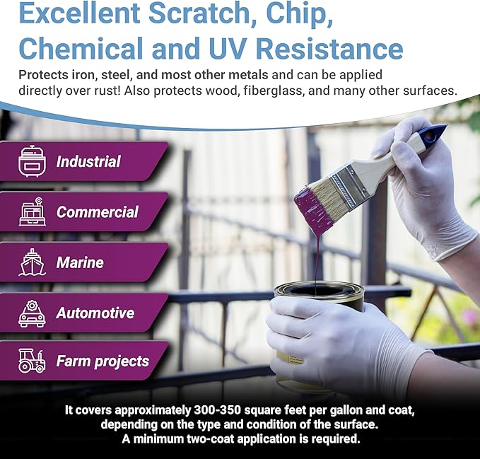 RUST BULLET DuraGrade Color - Purple - 1 Quart - Advanced Technology Corrossion Control, Rust Inhibitor & Protective Coating, Exceptional Adhesion, UV Resistant