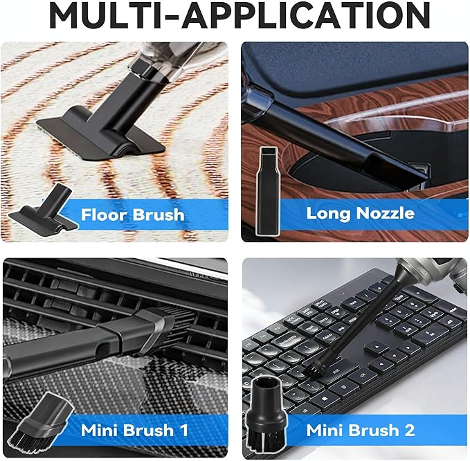 Grixz Handheld Vacuum Cleaner, 22000Pa Powerful Car Vacuum Cleaner Cordless, Lightweight Mini Vacuum Air Duster, Rechargeable Portable Vacuum for Car, Home, Kitchen