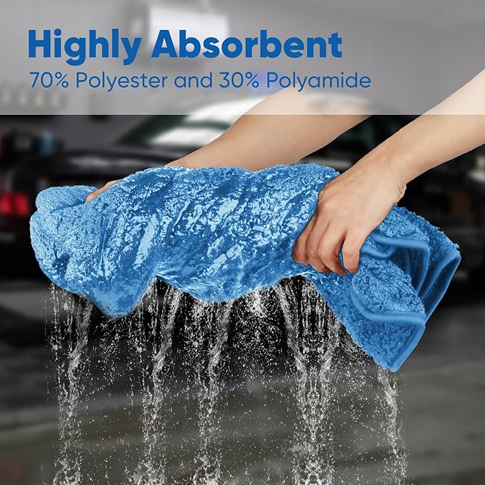 HOMEXCEL Car Drying Towel (36"x 24"), 1200GSM Ultra Absorbent Car Cleaning Cloth, Streak-Free Microfiber Drying Towel, Great for Cars, Trucks, SUVs, RVs, Motorcycles
