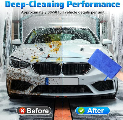 Quilax 2 Pack Clay Mitt, Fine Grade Alternative Microfiber Car Clay Mitt Auto Detailing, Clays Towel for Car Cleaning Detailing Polishing (Blue)