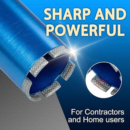 SALI Wet Diamond Core Drill Bits 2-3/4"/70mm Diameter, 15"/380mm Drilling Depth Concrete Core Drill Bit, 1-1/4-7" Thread Core Bit Turbo Laser-Welded Segments with Rebar, Brick, Block, Masonry, Stone