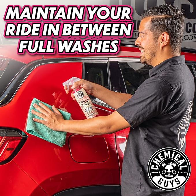 Chemical Guys Speed Wipe Quick Detailer - High Gloss, Streak-Free Shine, Detail Spray for Cars, Trucks, Motorcycles, RVs, and More, Safe on Paint, Glass, Wheels, and Trim, Cherry Scent, 128 fl oz