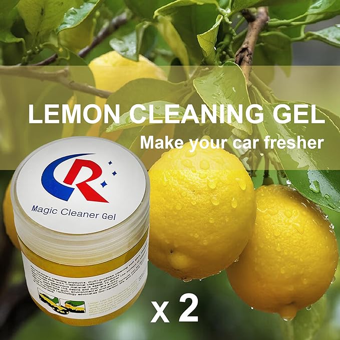 CR CHRWLIN 2-Pack Car Cleaning Gels Car Interior Cleaner Putty Slime Auto Detailing Tools Universal Dust Removal Cleaning Kit for Car Accessories Vents 3C Office Scented Yellow