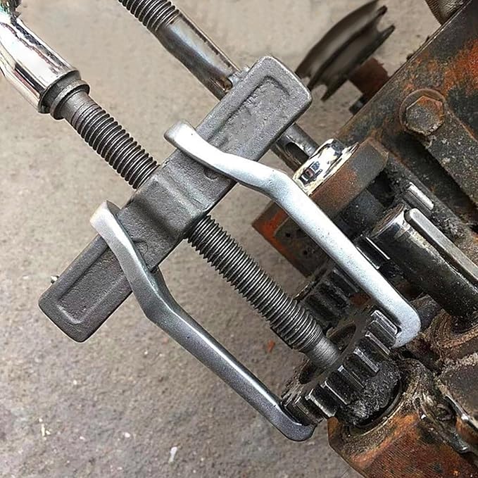 ChgImposs 12 Inch 2-Jaw Gear Puller, Adjustable Bearing Puller Gears + Wire Brush + Gloves, Reversible Removal Tool, CR-V Two Claws Puller Tool for Removal of Pulleys Flywheels Bearings Gears