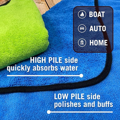 Better Boat 12 Pack Microfiber Cloth Kit, Lint-Free Cleaning Towels for Cars, Boats, and Home, Thick Large Microfiber Cleaning Cloths, Bulk Set