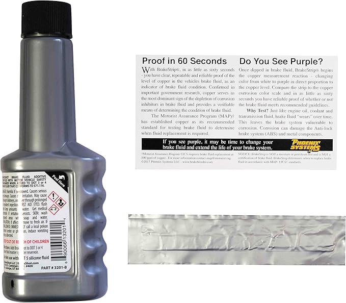 Phoenix Systems 3202-B Anti-Rust Synthetic Brake Fluid Treatment (DOT 3, 4 and 5.1 - Single Use Treats Up to 1 Liter of Brake Fluid)