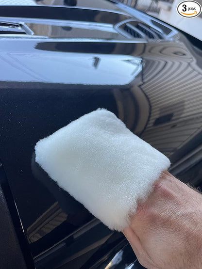 Genuine Lambswool Fingertip Mitt Applciator - Auto Detailing 2", 3" 4" (3, 2")
