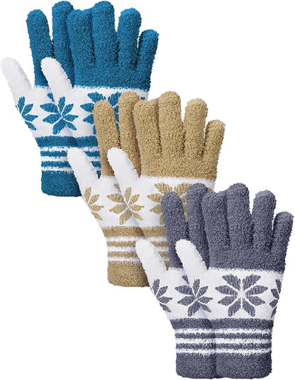 Patelai 3 Pairs Microfiber Plant Dusting Gloves Leaf Cleaning Gloves for Indoor Plants, Blinds, Furniture, House(Blue, Gray, Khaki, White,Medium)