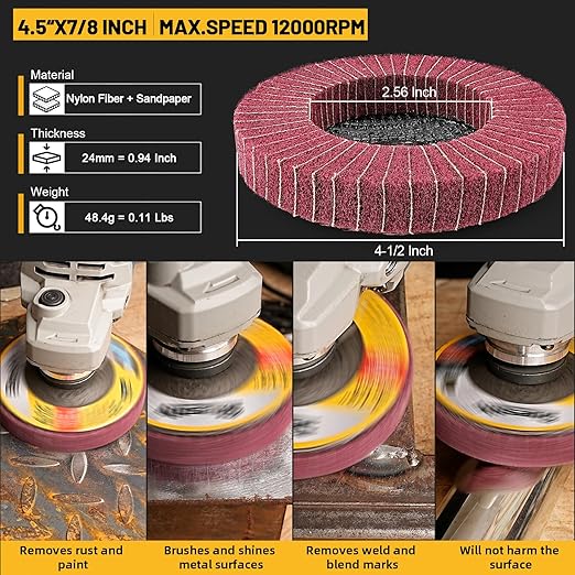 Sbestily 10Pcs 240 Grit Scour Flap Disc 4 1/2 Inch Coarse Polishing Grinding Wheel for Metal Stainless Steel Angle Grinder Scouring Pads Scuff Sanding Discs Paint Rust Remover