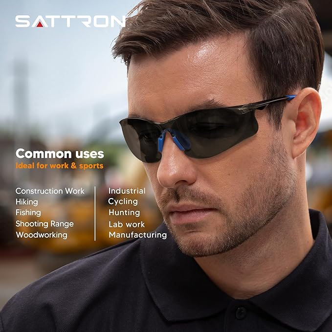 Safety Glasses Tinted 24 Pack, Protective Eyewear for Men Women UV Protection ANSI Z87.1, Safety Sunglasses Bulk Scratch Impact Resistant Eye Protection with Nose Pads for Construction Work Smoke