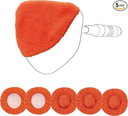 XINDELL 5 Pack Microfiber Pads – Replacement Heads Cover for Xindell Windshield Cleaner Tools. Washable & Reusable Triangle Pads (Red). Fits Window Reach Tool - Handle Not Included