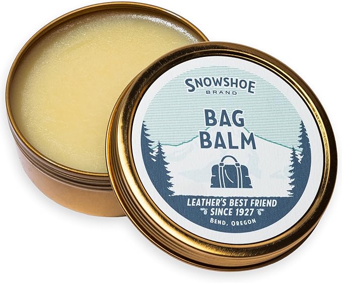 Snowshoe Balm for Bags, Made in USA Since 1927 - Protect, Condition, Restore & Waterproof - Leather Conditioner for Purses, Bags, Totes, Briefcases, Travel Bags & Leather Luggage (4 oz)