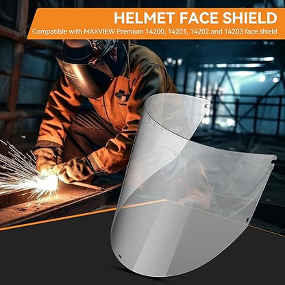 Feekoon 2 Pack Replacement Window Compatible with Jackson Safety MAXVIEW Premium Face Shield Mask, Face Shield Replacement Lens for Grinding, Cutting, Clear Tint, Polycarbonate, Uncoated