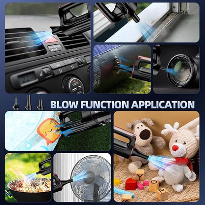 MONOZEL Handheld Vacuum Cleaner, 18000Pa 2 in 1 Cordless Car Vacuum Cleaner&Air Duster, 130W Brushless Motor with 7800mAh Battery, LED Light and Multi-Nozzles, Portable for Home, Car, Office, Pet