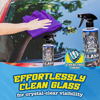 Salty Captain Mega 20-Piece DIY Car Cleaning Kit – All-in-One Car Detailing Kit with 2x Buckets, Towels, Brushes & 6x Cleaning Fluids – Foam Blaster compatible with Garden Hose – Premium Quality