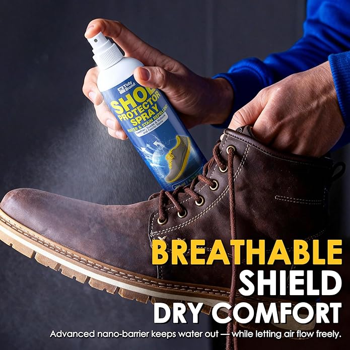 Tidybond Shoe Protector Spray 6.76 fl oz – Waterproof & Stain Repellent for Sneakers, Boots, Leather, Suede, Canvas & Fabric – Long-Lasting Shoe Waterproofing Spray