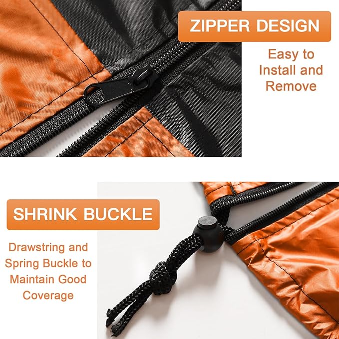 kayme Tire Cover, Large Tire Storage Bag, Seasonal Spare Tire Storage Cover, Durable Tire Bags Used in Trucks, SUV, Trailer Sun Rain Snow Protection, Fit 28 Inch Tire Diameter-Black Orange