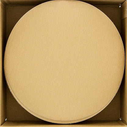 Dura-Gold Premium 180 Grit 6" Gold Sandpaper Discs, No Hole Pattern Dustless, Box of 50, Hook & Loop Backing for DA Sander, Finishing Coarse Sanding Abrasive Automotive Paint, Woodworking Wood, Metal