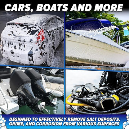 Carfidant Xtreme Salt Crusher – Boat Wash Soap & Salt Remover - Marine Engine Flush & Road Salts Neutralizer - Heavy Duty Cleaner for Boats, Jetskis, Cars - 1 Gallon (128 fl. oz.)