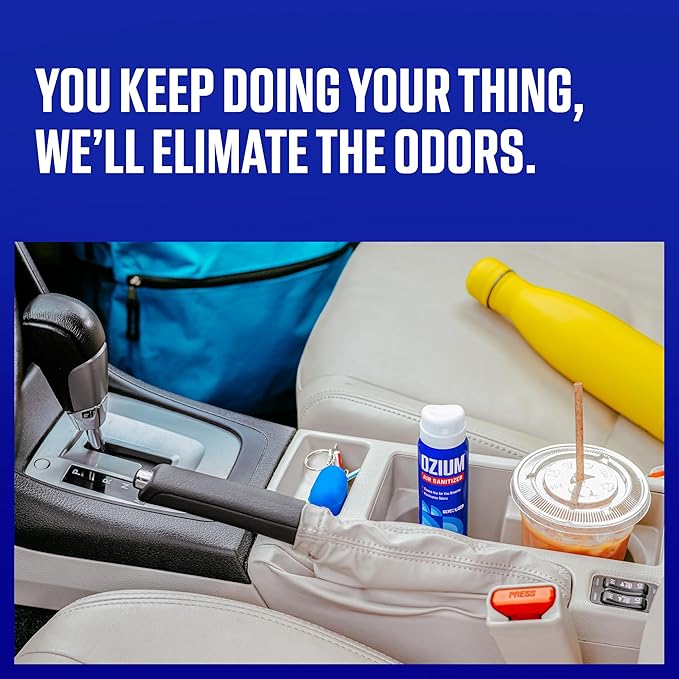Ozium 0.8 oz. Air Sanitizer & Odor Eliminator for Homes, Cars, Offices and More, New Car Scent, Pack of 6